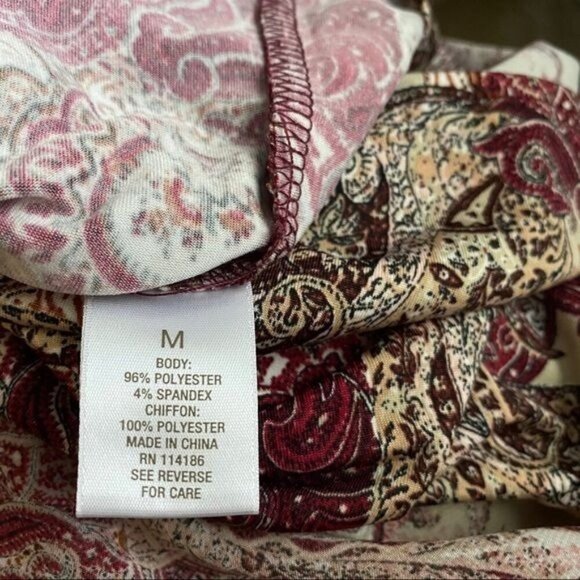 Roz & Ali Sleeveless Top with Chiffon Overlay Women's Size Medium - Picture 7 of 8